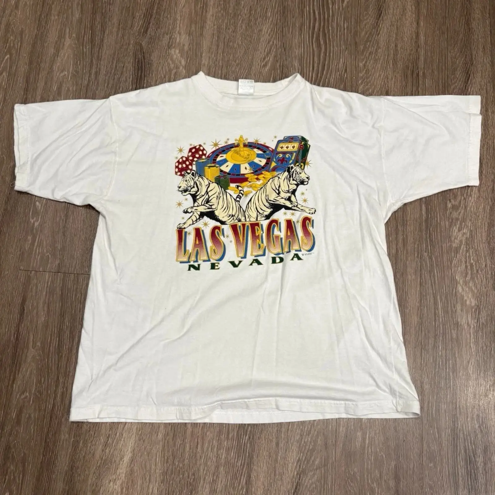 Vintage Fashion Las Vegas - 라스베이거스 카지노 타이거 티셔츠 남성용 L