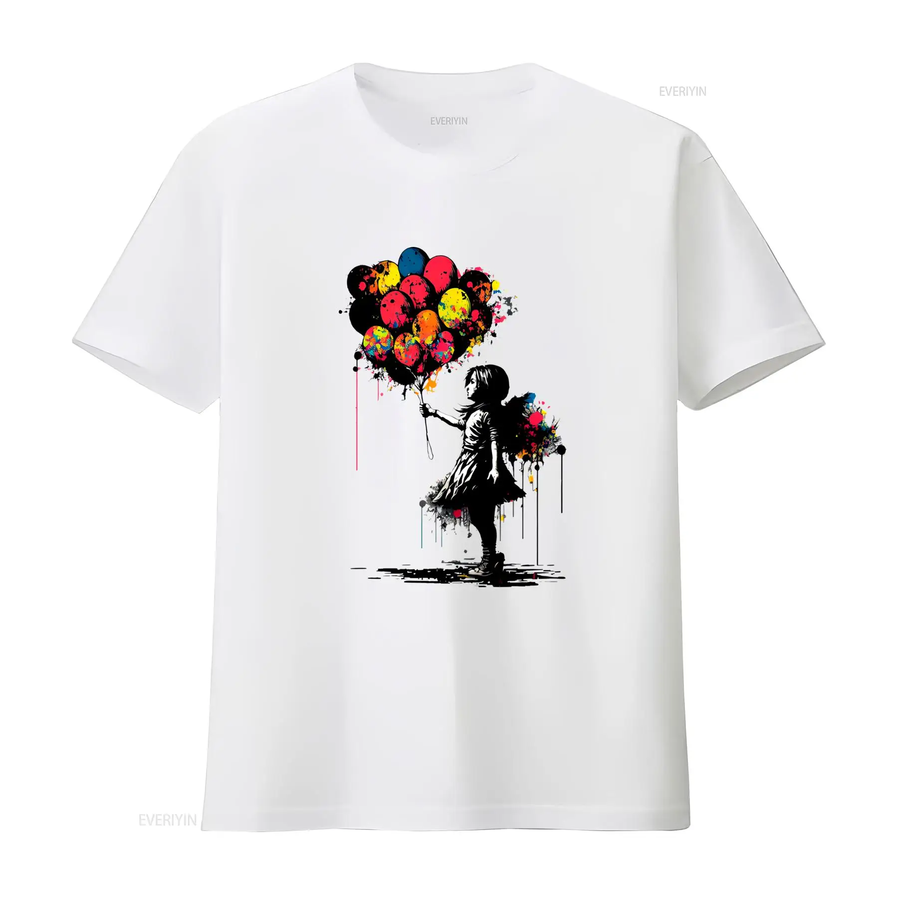 Vintage Fashion Knitwear - Banksy Peace T 셔츠 Balloon Girl