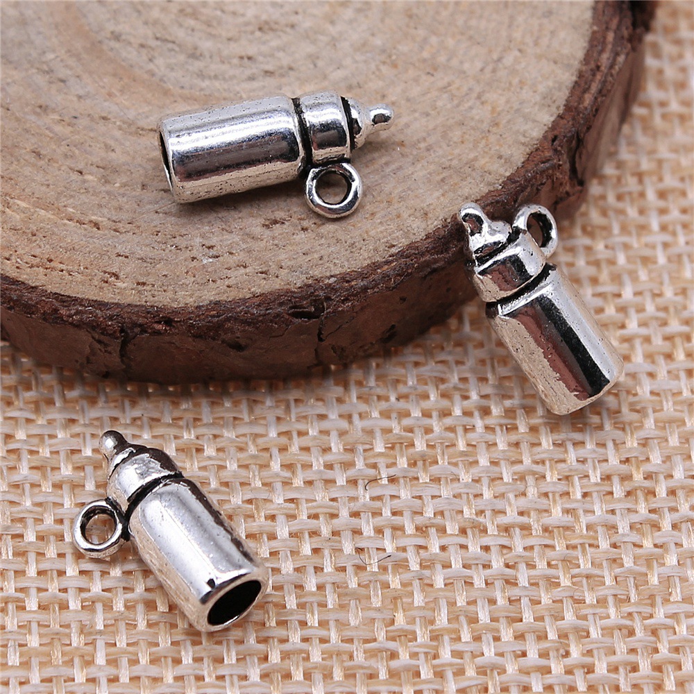 Vintage Fashion Wholesale - 40개 15x5x5mm(0.59x0.2x0.2inch) 앤틱 실버 컬러 아기