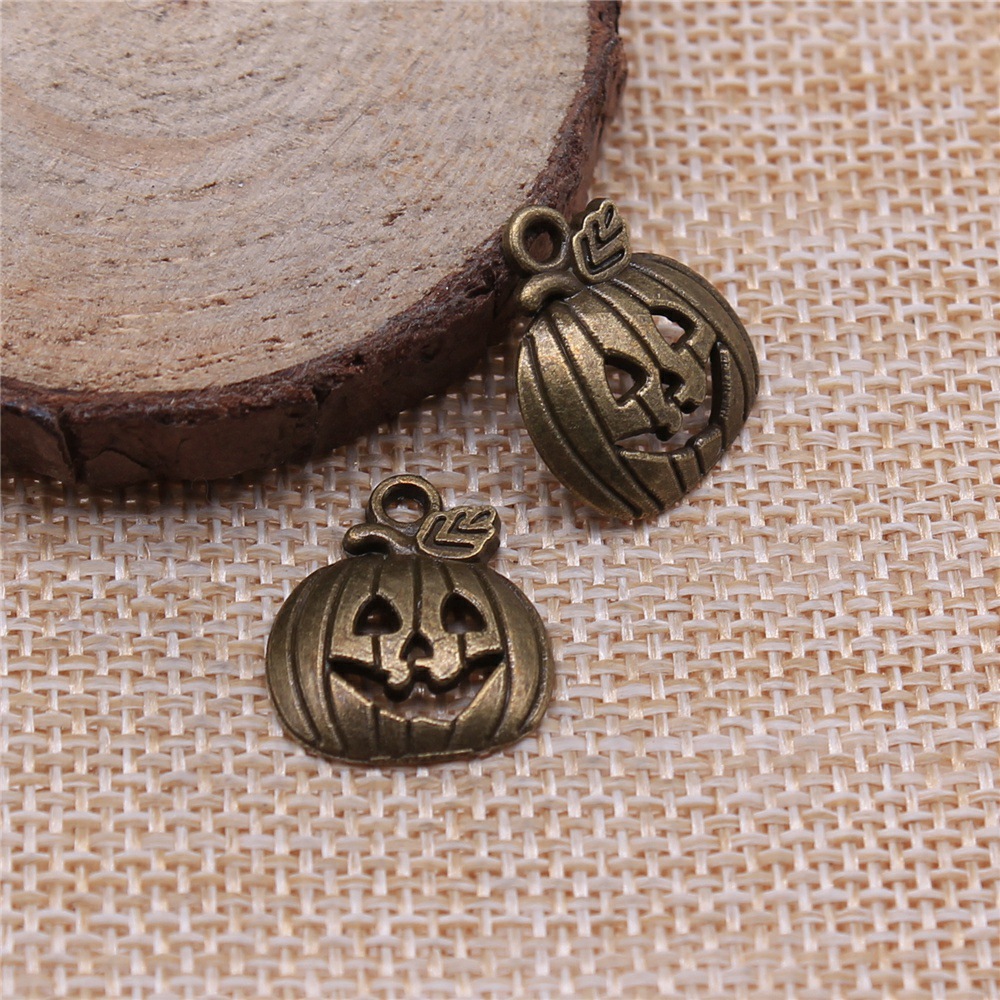 Vintage Fashion Wholesale - 20개 18x15mm(0.71x0.59인치) 2가지 색상 호박 할로윈