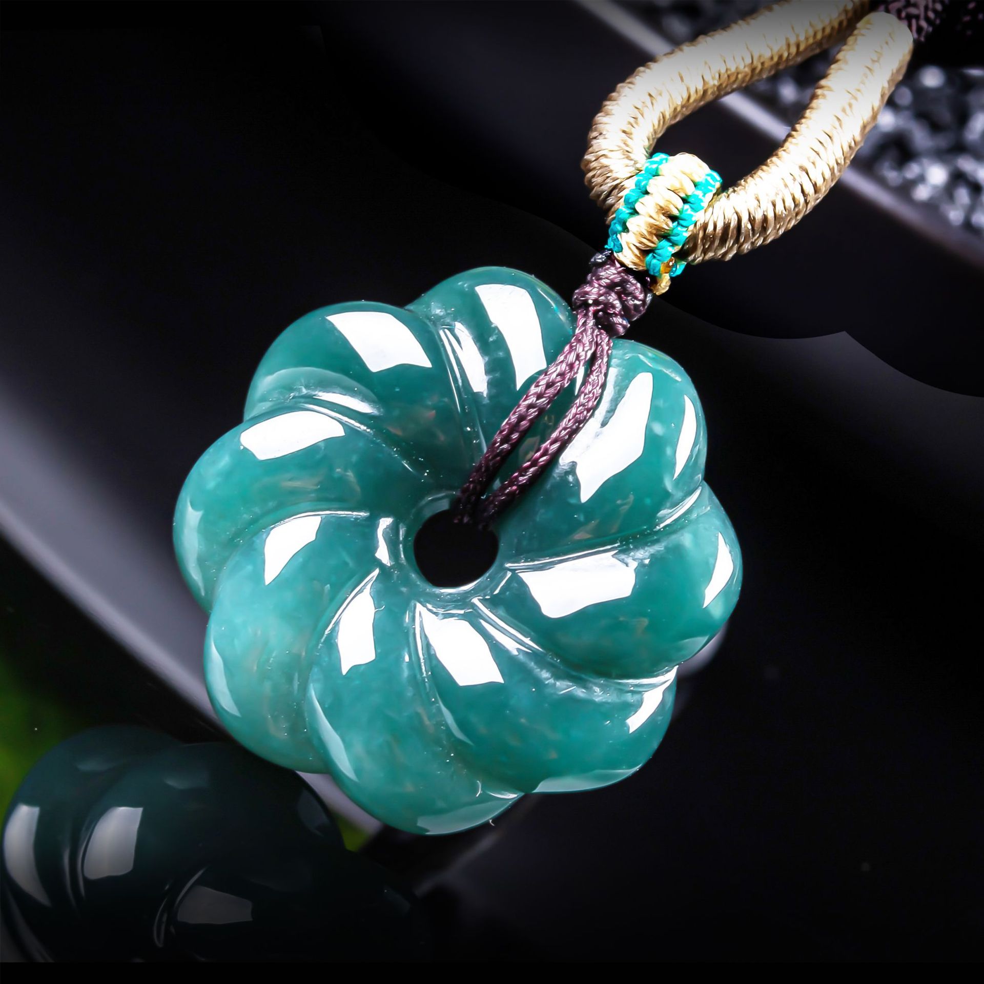 천연 버마산 비취 꽃 모양 펜던트 목걸이 액세서리 보석 - Vintage Fashion Necklace 리뷰 및 가격