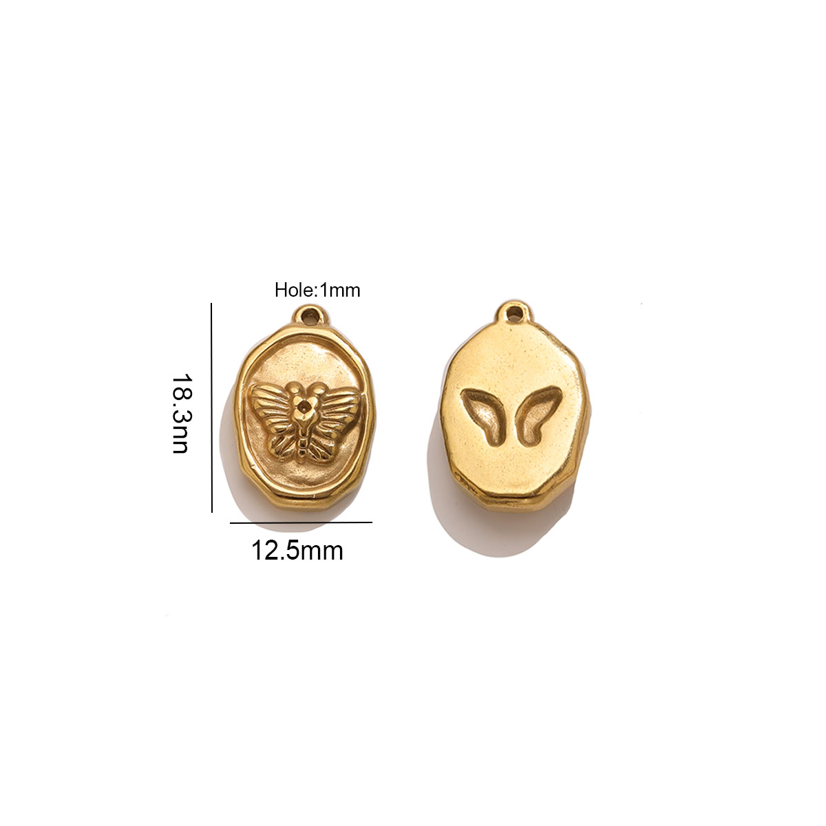 6개입 타원형 곤충 나비 펜던트 18k 스테인리스 스틸 - Vintage Fashion Wholesale 리뷰 및 가격