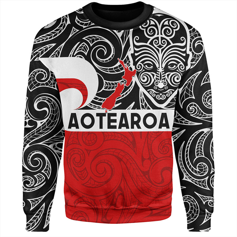 AOTEAROA 프린트 스웻셔츠, 빈티지 3D, ZZ  - Vintage Fashion Nz 리뷰 및 가격