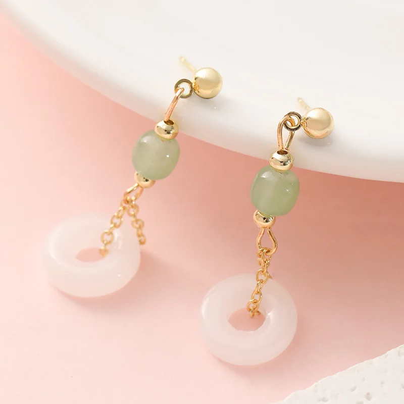 천연 진짜 옥 반지 귀걸이 스톤 부적 빈티지 주얼리 선 - Vintage Fashion Rings 리뷰 및 가격