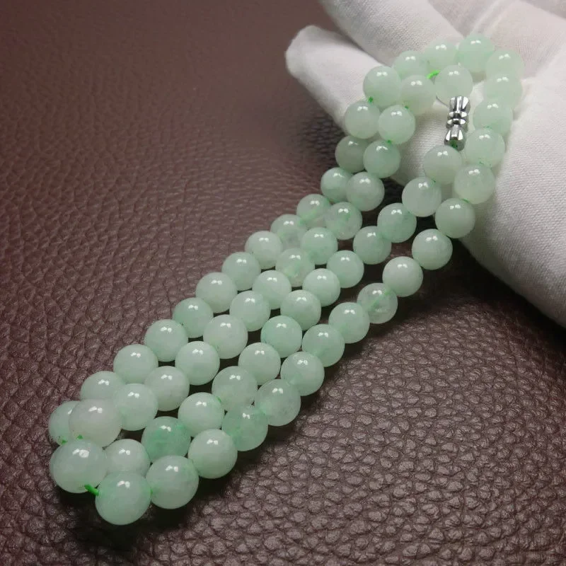 8-10mm 크기의 녹색 에메랄드 비즈 목걸이, 옥 장 - Vintage Fashion Necklace 리뷰 및 가격