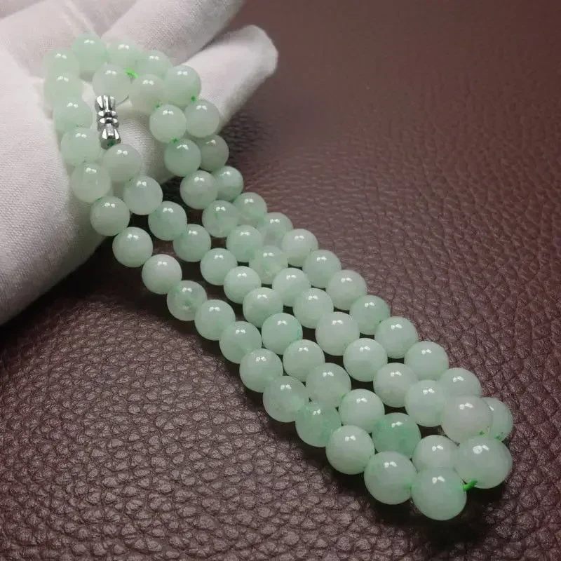 8-10mm 크기의 녹색 에메랄드 비즈 목걸이, 옥 장 - Vintage Fashion Necklace 리뷰 및 가격