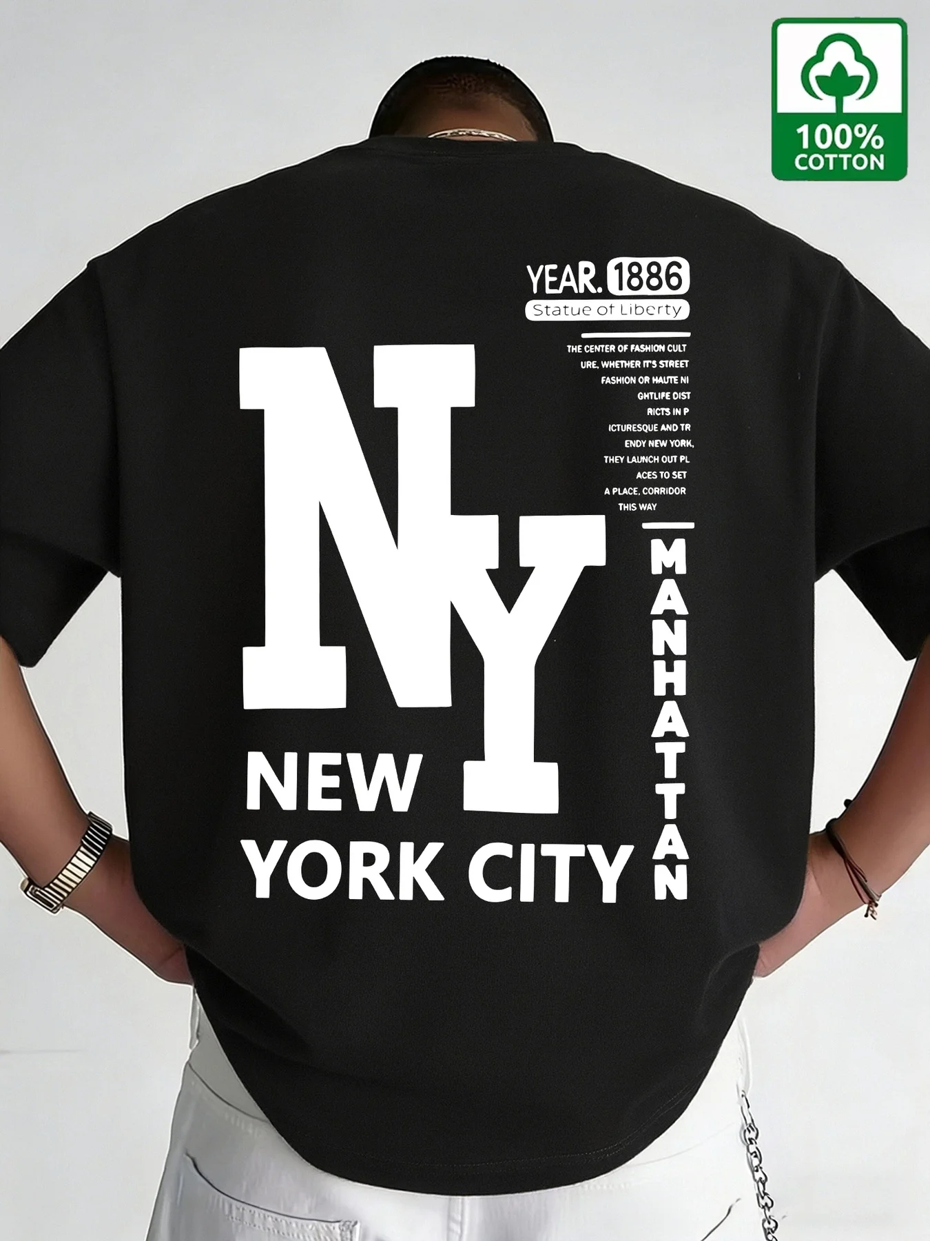 남성용 NYC 티셔츠 코튼 뉴욕시 레터 그래픽 프린트  - Vintage Fashion New York 리뷰 및 가격