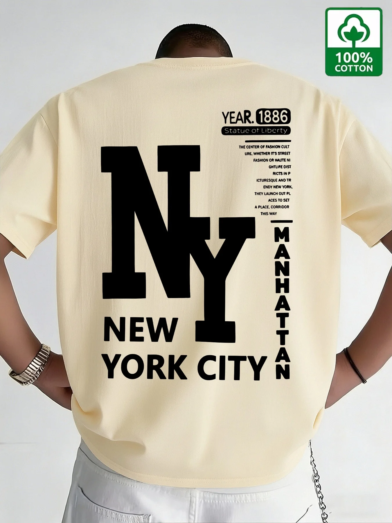 남성용 NYC 티셔츠 코튼 뉴욕시 레터 그래픽 프린트  - Vintage Fashion New York 리뷰 및 가격