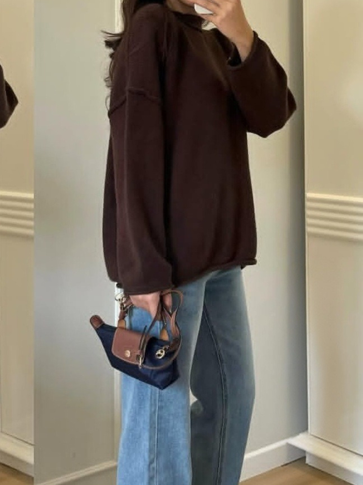 뉴 빈티지 여성 스웨터 블랙 랜턴 슬리브 한국 패션 오 - Vintage Fashion Old Money 리뷰 및 가격