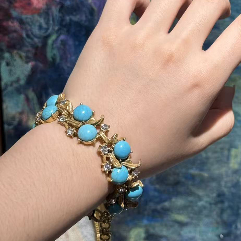 빈티지 천연석 터키석 팔찌 여성용 블루 앤티크 18k  - Vintage Fashion Trends 2025 리뷰 및 가격