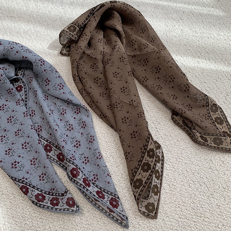 100% 실크 반다나 스카프 네커치프 빈티지 꽃무늬 프 - Vintage Fashion Rings 리뷰 및 가격