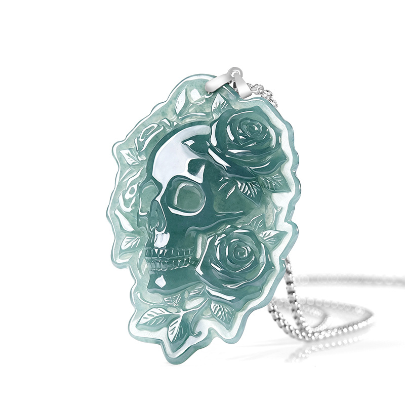 천연 버마산 비취 두개골 펜던트 목걸이 패션 빈티지 9 - Vintage Fashion Necklace 리뷰 및 가격