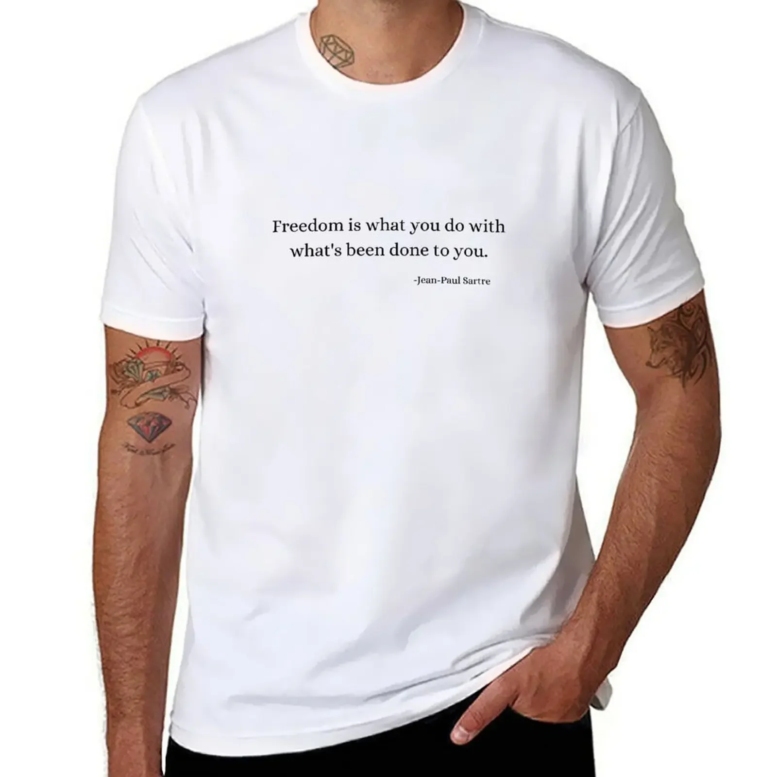 역사 철학 인용문: 장 폴 사르트르 티셔츠 남성 티셔츠 - Vintage Fashion Quotes 리뷰 및 가격